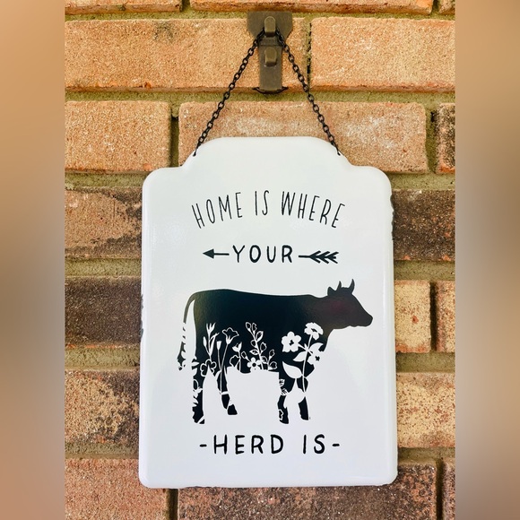 *Home Is Where Your Herd Is Metal Hanging Sign - Picture 4 of 13